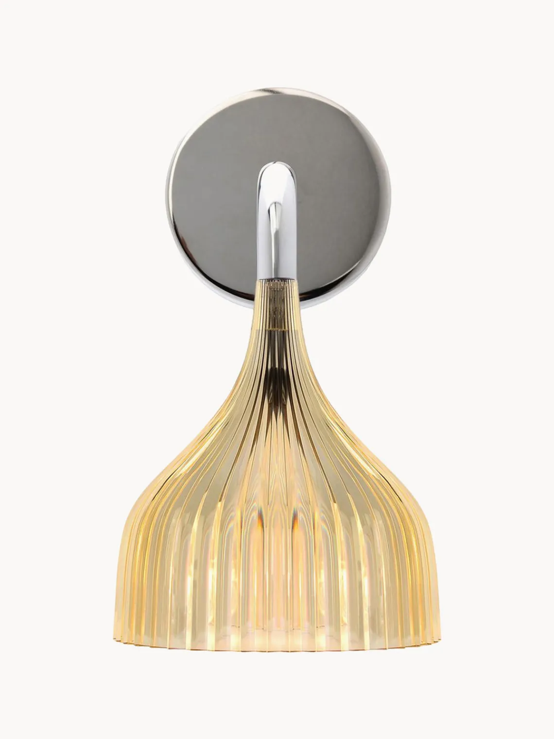 Outlet Kartell Applique murale E' Jaune pâle, transparent, argenté