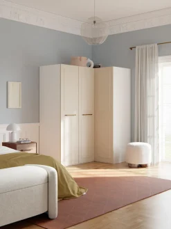 Clearance Westwing Collection Armoire d'angle modulaire Charlotte, larg. 165 cm, plusieurs variantes Beige