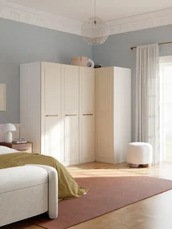Fashion Westwing Collection Armoire d'angle modulaire Charlotte, larg. 215 cm, plusieurs variantes Beige