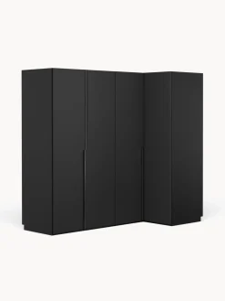 Hot Westwing Collection Armoire d'angle modulaire Leon, larg. 215 cm, plusieurs variantes Noir