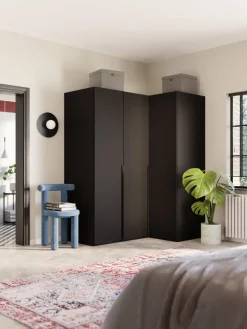 Online Westwing Collection Armoire d'angle modulaire Leon, larg. 165 cm, plusieurs variantes Noir