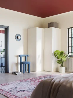 Clearance Westwing Collection Armoire d'angle modulaire Leon, larg. 115 cm Blanc