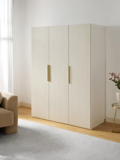 Best Westwing Collection Armoire modulaire à portes battantes Simone, larg. 150 cm, plusieurs variantes Bois, beige clair