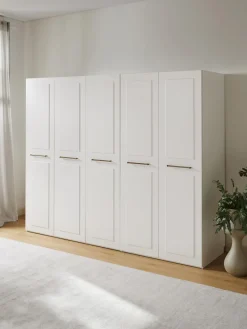 Discount Westwing Collection Armoire modulaire à portes battantes Charlotte, larg. 250 cm, plusieurs variantes Blanc