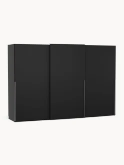 New Westwing Collection Armoire modulaire à portes coulissantes Leon, larg. 300 cm, plusieurs variantes Noir