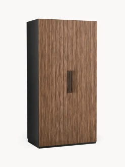 Clearance Westwing Collection Armoire modulaire à portes battantes Simone, larg. 100 cm, plusieurs variantes Aspect bois de noyer, noir