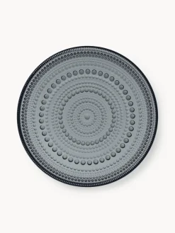 Best iittala Assiette à dessert en verre Kastehelmi Gris foncé, transparent
