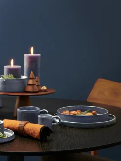 New ASA Selection Assiette à pâtes émaillées Gobi, 6 pièces Gris-bleu