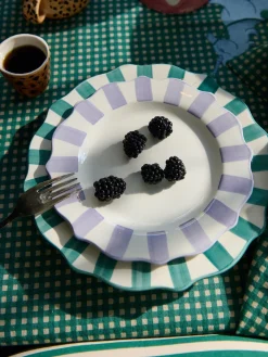 Online Anna + Nina Assiette plate peinte à la main Pine Scalloped