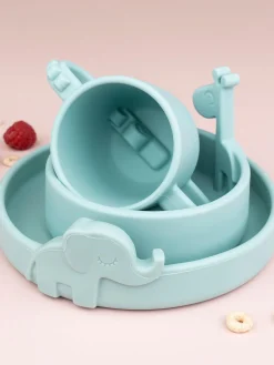 Best Done by Deer Assiette pour enfants Peekaboo Vert sauge