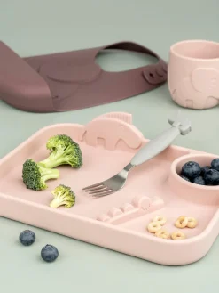 Clearance Done by Deer Assiette pour enfants Peekaboo Rose pâle