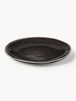 Discount Broste Copenhagen Assiettes à dessert artisanales Nordic Coal, 4 pièces Noir, chiné