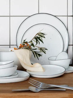 Fashion Broste Copenhagen Assiettes à dessert artisanales en porcelaine Salt, 4 pièces