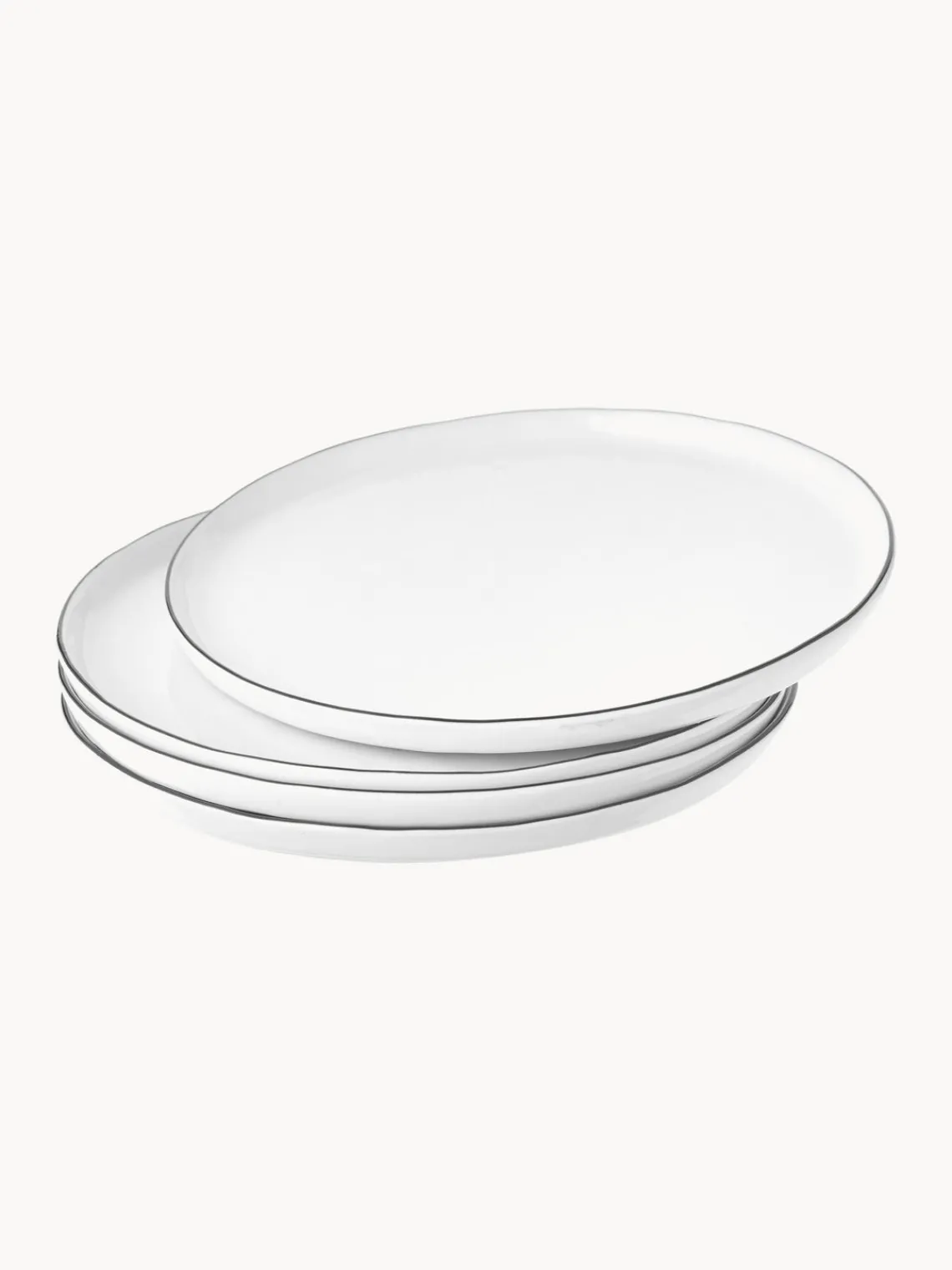 Fashion Broste Copenhagen Assiettes à dessert artisanales en porcelaine Salt, 4 pièces