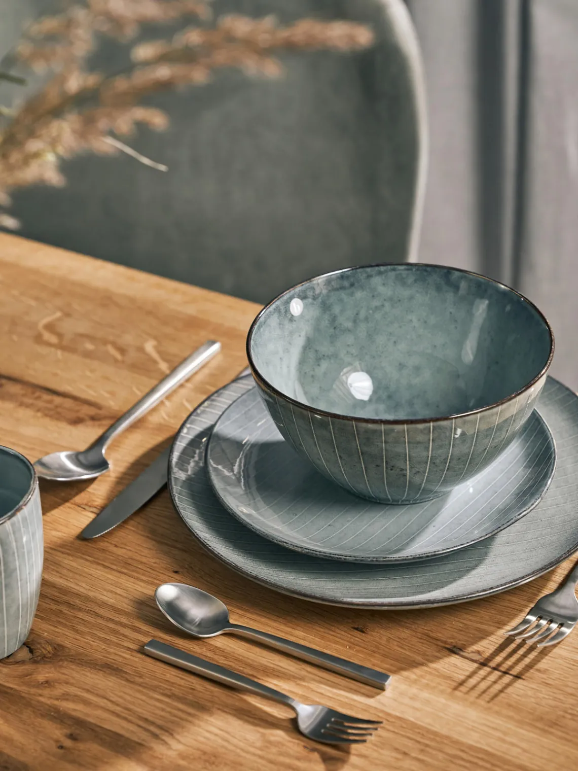 Discount Broste Copenhagen Assiettes à dessert artisanales Nordic Sea, 4 pièces Gris-bleu, chiné