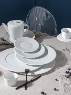 Fashion Meissen Assiettes à dessert artisanales en porcelaine Vitruv, 2 pièces Blanc