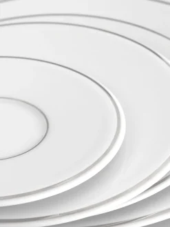 Discount Meissen Assiettes à dessert artisanales en porcelaine Vitruv, 2 pièces Blanc avec bord platine