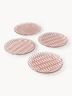 Fashion Kartell Assiettes à dessert avec motif texturé Jellies, 4 pièces Rose pâle