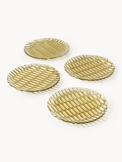 New Kartell Assiettes à dessert avec motif texturé Jellies, 4 pièces Jaune pâle