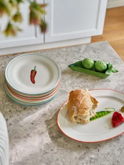 Hot &k Amsterdam Assiettes à dessert en porcelaine Fine Bone China Vegetable, 4 élém.