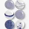 Outlet ROYAL DOULTON Assiettes à dessert en porcelaine Pacific Blue, 6 élém.