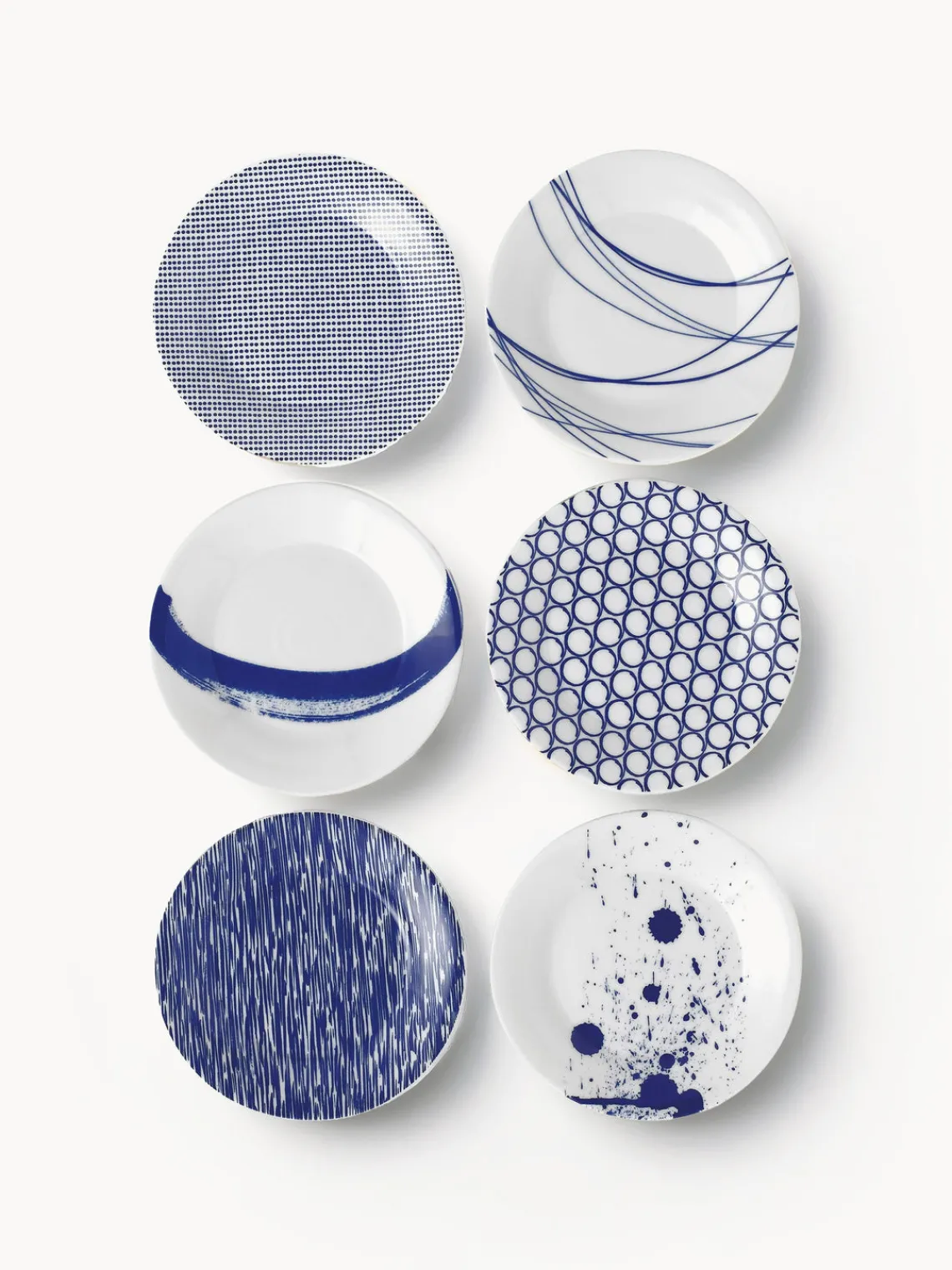 Outlet ROYAL DOULTON Assiettes à dessert en porcelaine Pacific Blue, 6 élém.