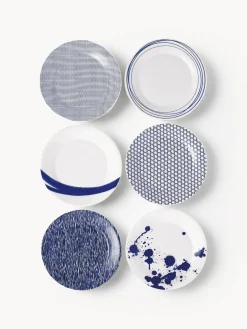 New ROYAL DOULTON Assiettes à dessert en porcelaine Pacific Blue, 6 élém.