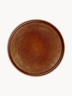 Hot ASA Selection Assiettes à dessert émaillées Gobi, 6 pièces Taupe, brun