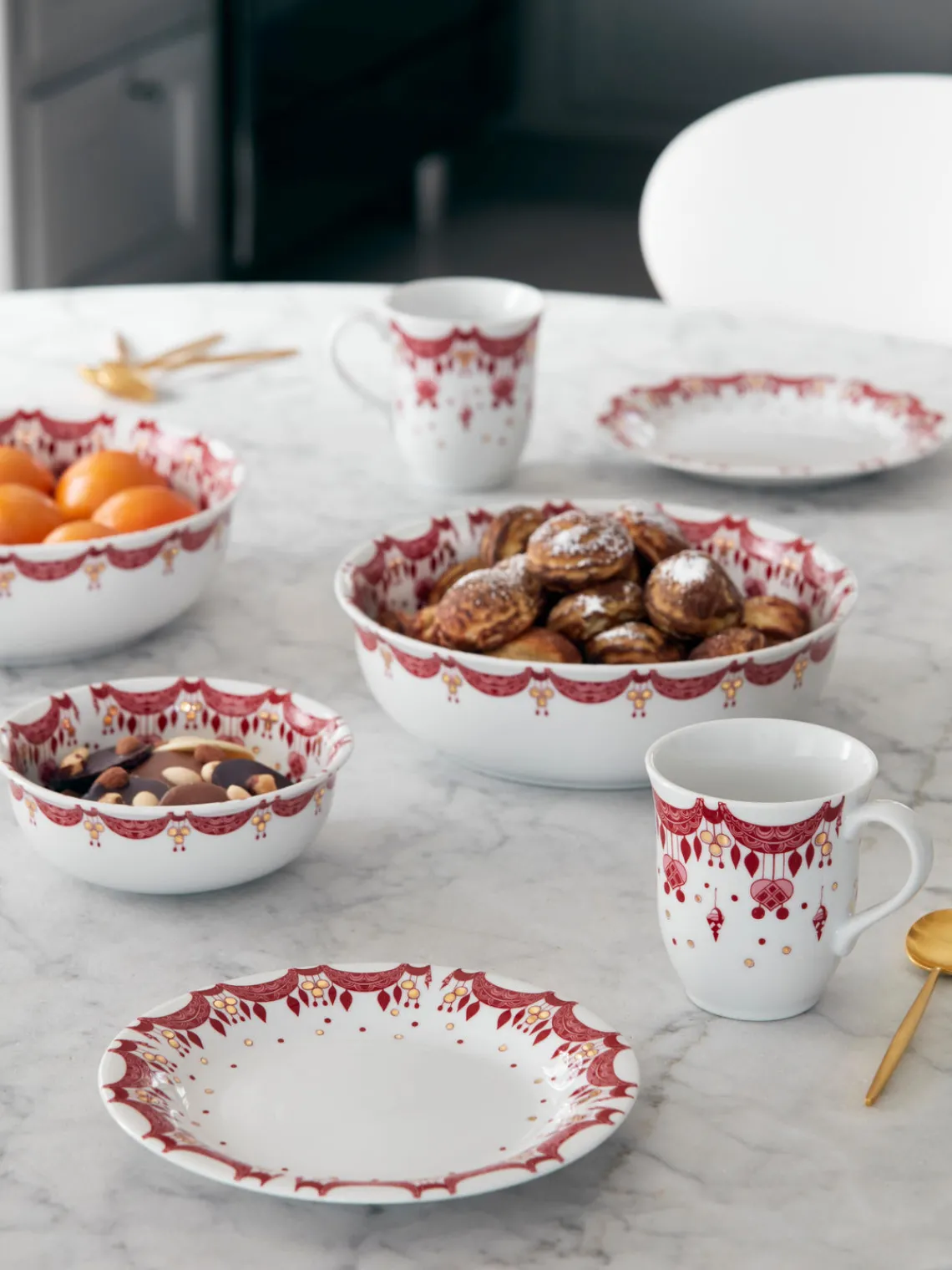 Fashion Bjørn Wiinblad Assiettes à dessert peintes à la main Guirlande, 4 pièces