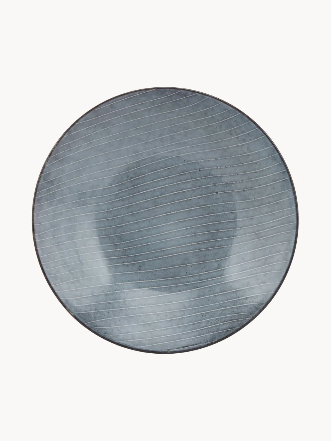 Clearance Broste Copenhagen Assiettes creuses artisanales Nordic Sea, 4 pièces Gris-bleu, chiné