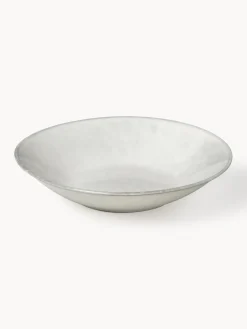 Outlet Broste Copenhagen Assiettes creuses artisanales Nordic Sand, 4 pièces Gris clair, chiné