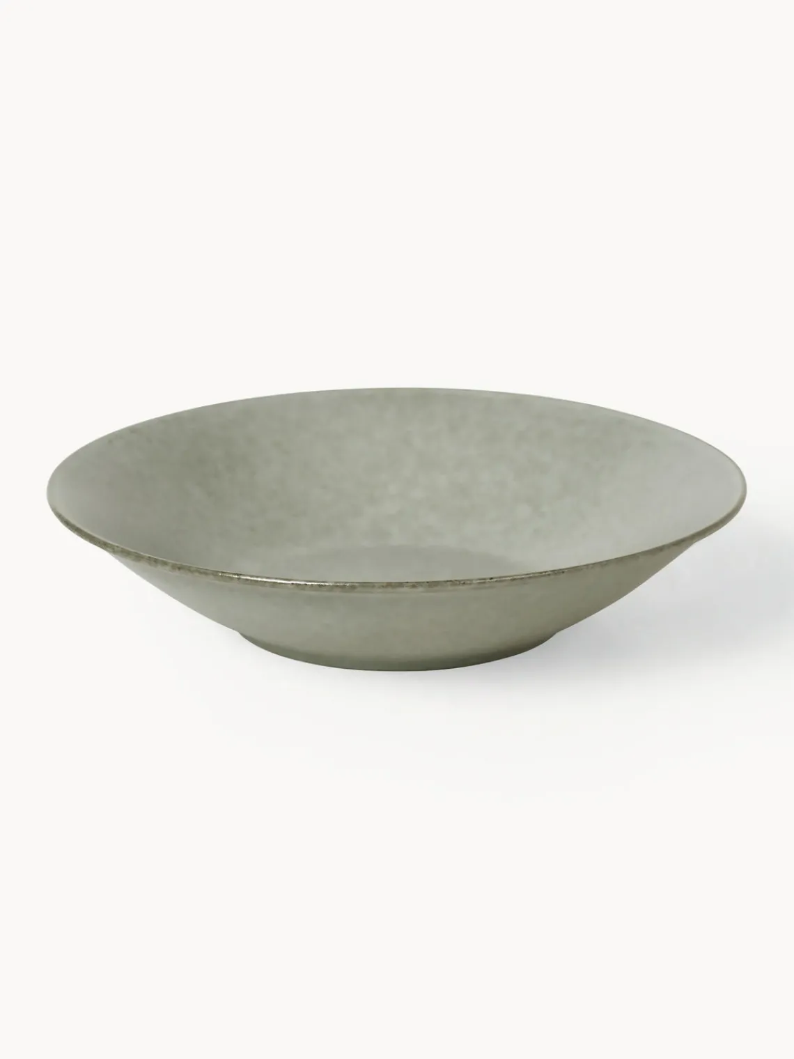New Broste Copenhagen Assiettes creuses artisanales Nordic Marsh, 4 pièces Vert sauge, chiné