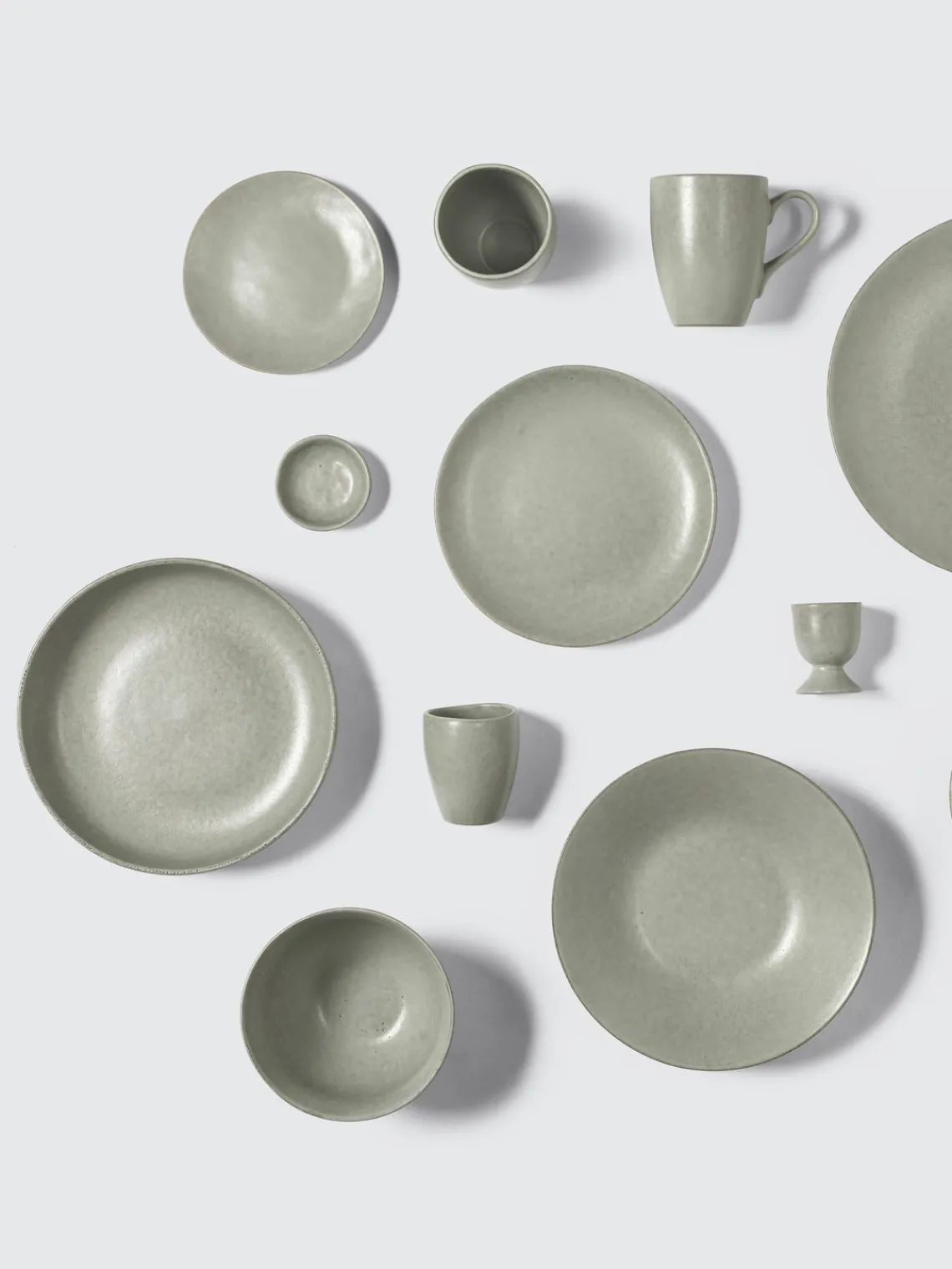 New Broste Copenhagen Assiettes creuses artisanales Nordic Marsh, 4 pièces Vert sauge, chiné