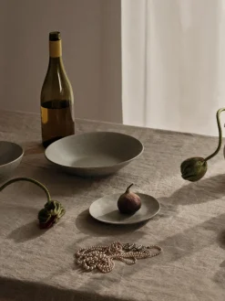 New Broste Copenhagen Assiettes creuses artisanales Nordic Marsh, 4 pièces Vert sauge, chiné