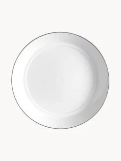 Clearance Meissen Assiettes creuses artisanales en porcelaine Vitruv, 2 pièces Blanc avec bord platine