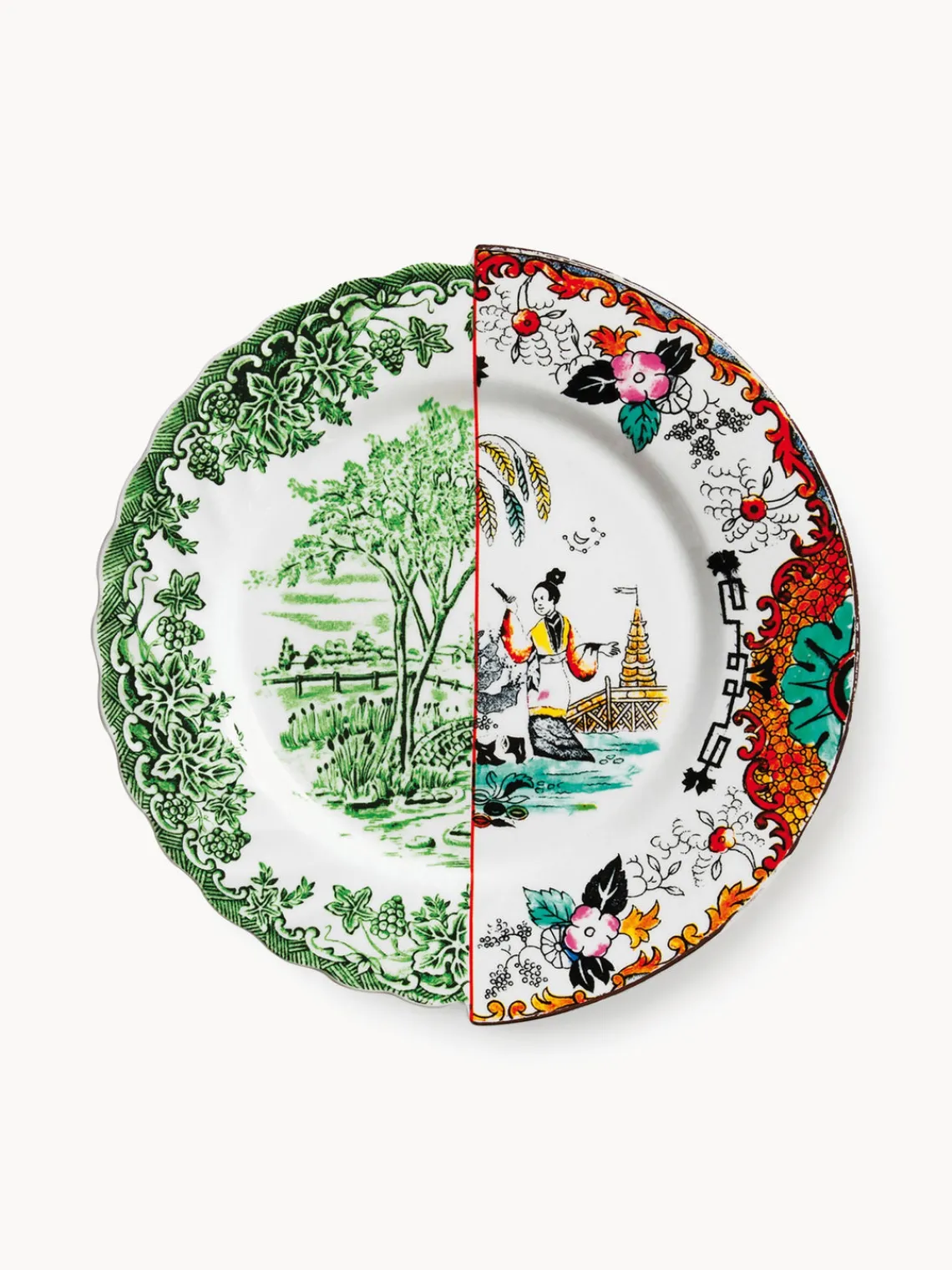 New SELETTI Assiettes plates artisanales Hybrid, 2 pièces Multicolore