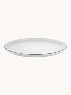 Online Broste Copenhagen Assiettes plates artisanales en porcelaine Salt, 4 pièces