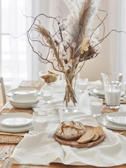 Online Broste Copenhagen Assiettes plates artisanales en porcelaine Salt, 4 pièces