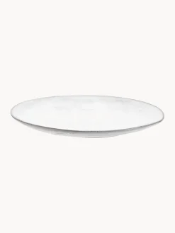 New Broste Copenhagen Assiettes plates artisanales Nordic Sand, 4 pièces Gris clair, chiné