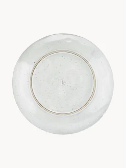 New Broste Copenhagen Assiettes plates artisanales Nordic Sand, 4 pièces Gris clair, chiné