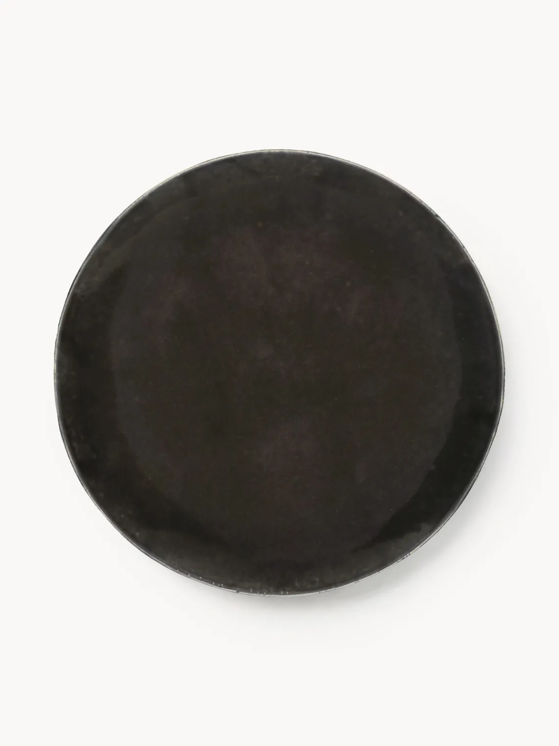Clearance Broste Copenhagen Assiettes plates artisanales Nordic Coal, 4 pièces Noir, chiné