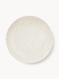 Hot Broste Copenhagen Assiettes plates artisanales Nordic Vanilla, 4 pièces Blanc cassé, chiné