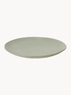 Clearance Broste Copenhagen Assiettes plates artisanales Nordic Marsh, 4 pièces Vert sauge, chiné