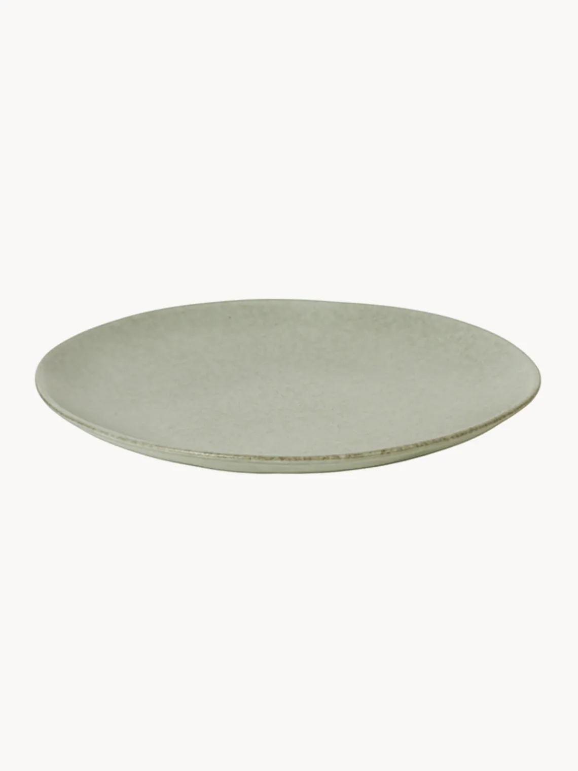 Clearance Broste Copenhagen Assiettes plates artisanales Nordic Marsh, 4 pièces Vert sauge, chiné