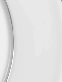New Meissen Assiettes plates artisanales en porcelaine Vitruv, 2 pièces Blanc avec bord platine