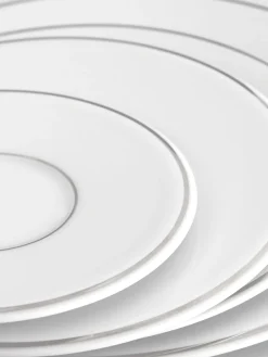 New Meissen Assiettes plates artisanales en porcelaine Vitruv, 2 pièces Blanc avec bord platine