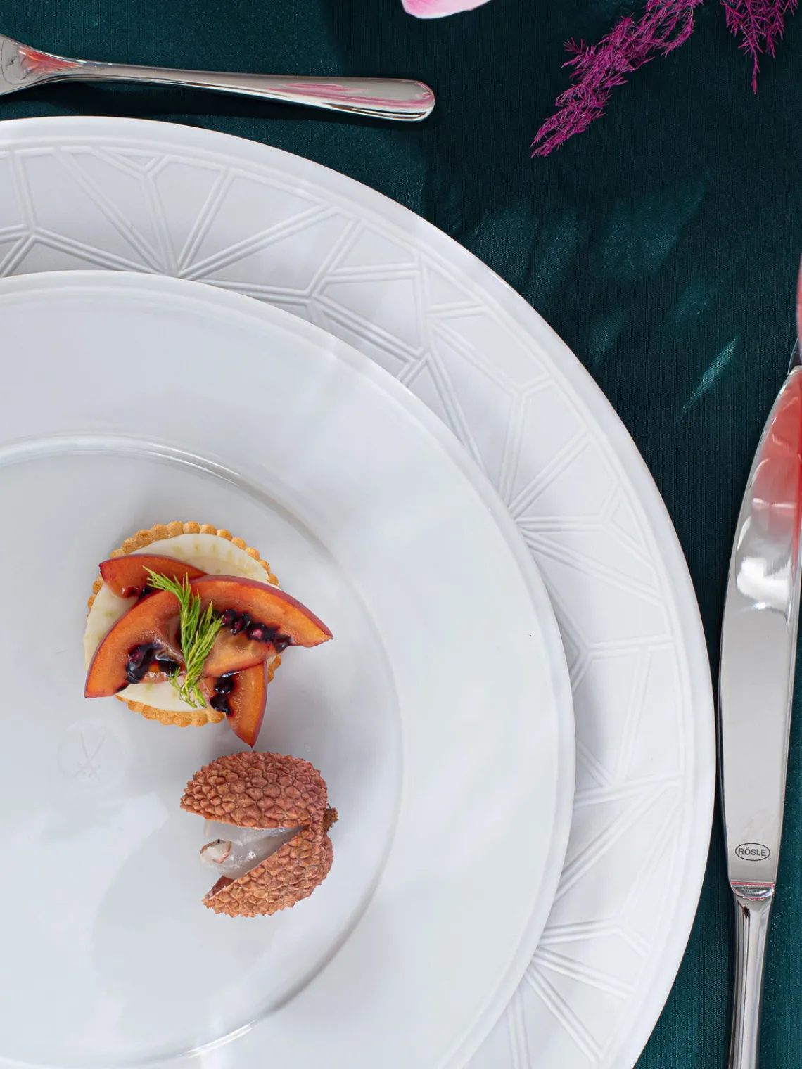 Clearance Meissen Assiettes plates artisanales en porcelaine Vitruv, 2 pièces Blanc