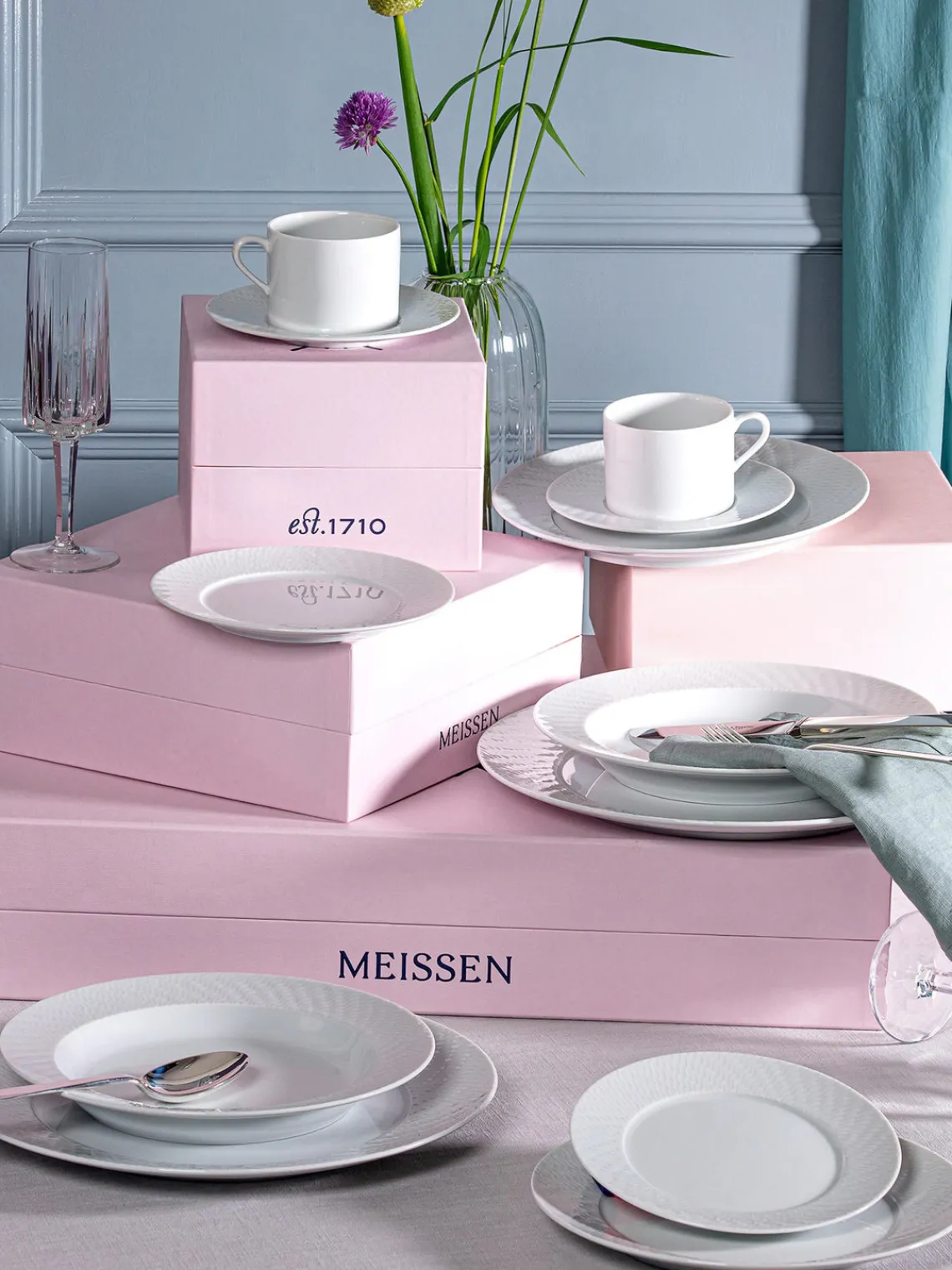 Best Meissen Assiettes plates artisanales en porcelaine No. 41, 2 pièces