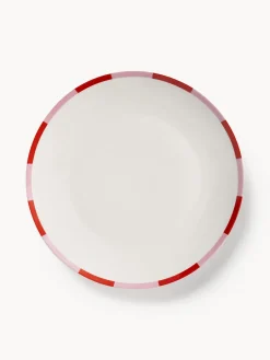 Sale &k Amsterdam Assiettes plates au design de Noël Bliss, 2 pièces Blanc, rose pâle, rouge corail