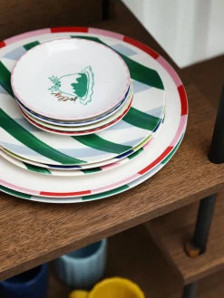 Hot &k Amsterdam Assiettes plates au design de Noël Bliss, 2 pièces Blanc, vert